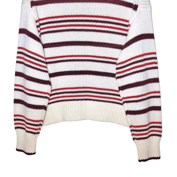 NWT Madewell Ribbed Chunky Turtleneck Sweater in Cabernet Stripe, Sizes S & XL - Picture 10 of 14